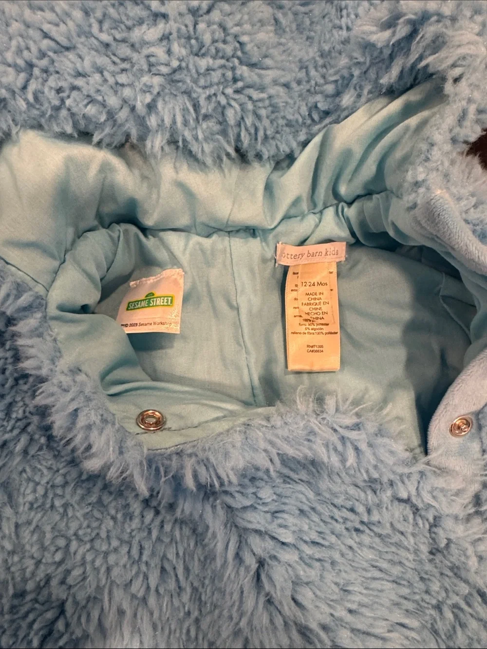 Pottery Barn Kids Light Blue Plush Character Hooded Costume